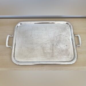 Vintage WWII Era US Navy Silverplate Tray w/ Handles Friedman Silver Co 1741 FSC